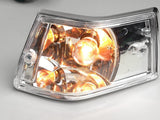 Kit frecce -BGM ORIGINAL kit da 4- Vespa PX80, PX125, PX150, PX200, T5 125cc, corpo cromato - gemma liscia / lampadine cromate