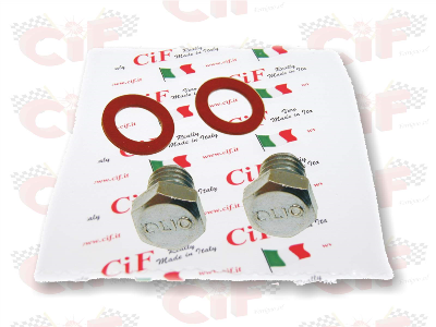 Kit tappi vite olio completo di guarnizione con scritta - carico/scarico olio motore - Vespa 1946..1976
