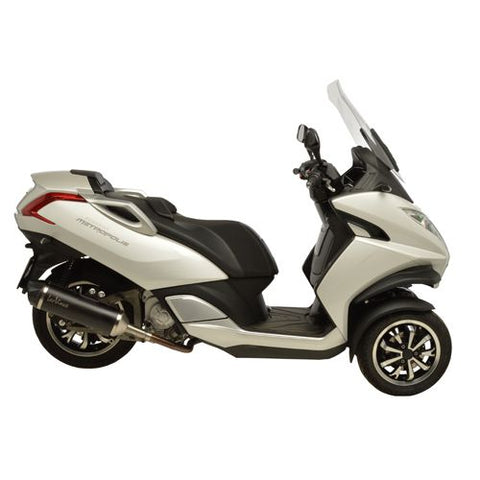 14019 SCARICO LEOVINCE PEUGEOT METROPOLIS 400i 2013 - 2016 NERO STAINLESS STEEL EURO 3 4T X1AA