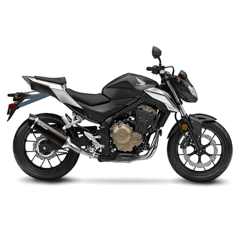 14034 SCARICO LEOVINCE HONDA CB 500 F 2016 - NERO STAINLESS STEEL EURO 3 4T PC45