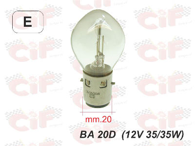 Lampadina biluce 12V 35/35W BA20D