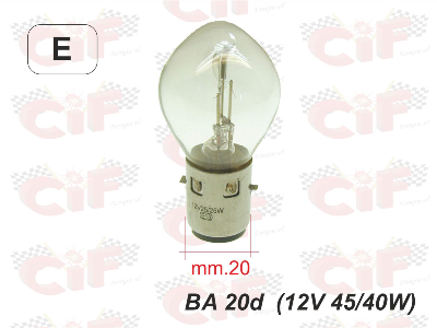 Lampadina biluce 12V 45/40W BA20D
