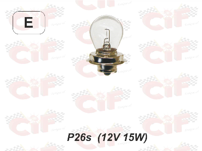 Lampadina monoluce 12V 15W P26S