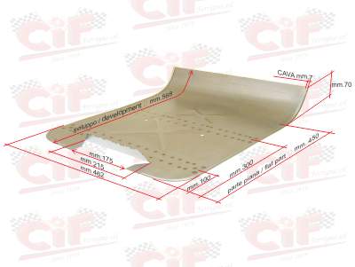 Lamierato pedana per VESPA GT125 (VNL2) - TS125 (VNL3), VESPA SPRINT 150 (VLB1) - SPRINT VELOCE (VLB2), VESPA RALLY 180-200 (VSD1) (VSE1)