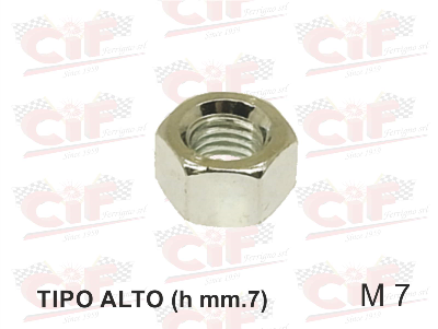 Dado esagonale zincato M7