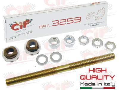 Kit asse ruota anteriore per ciclomotori Piaggio Ciao, Bravo, Sì, Superbravo, Boxer, Grillo, Boss - M11x165mm