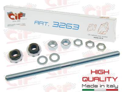 Kit asse ruota anteriore Piaggio per ciclomotori Ciao, Bravo, Sì, Superbravo, Boxer, Grillo, Boss - M11x200mm