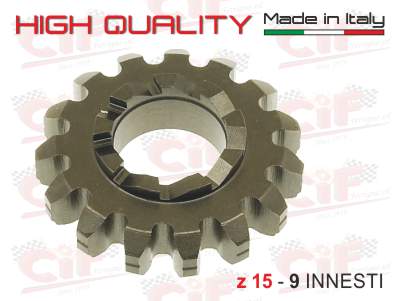 Ingranaggio avviamento Z 15 - 9 innesti per APE 50 - APE P 50 - APE 50 FL - APE 250