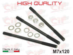 Kit prigionieri fissa cilindro "HIGH QUALITY" M7X120 per ciclomotori Piaggio CIAO, BRAVO, BOXER, SI