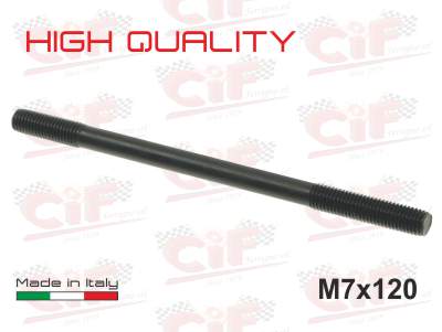 Prigioniero fissa cilindro "HIGH QUALITY" M7X120 per ciclomotori Piaggio CIAO, BRAVO, BOXER, SI