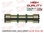 Perno sospensione anteriore completo mm.94 - ø mm. 22 MODIFICA CON FORI INGRASSATORE (COMPLETO DI 2 PARAOLI) per APE MAX 900Kg 420 ('88)