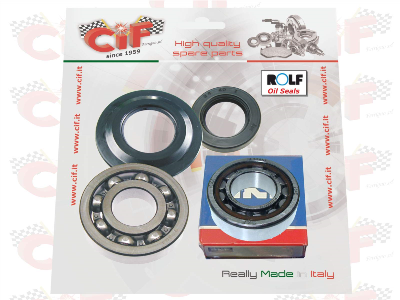 Kit cuscinetti e paraoli (ROLF) albero motore Vespa 180-200 RALLY