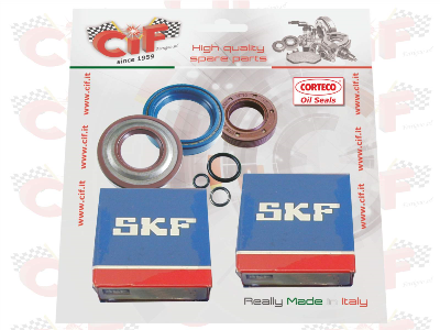 Kit cuscinetti e paraoli revisione albero motore con paraoli CORTECO per APE 50 1^ Serie