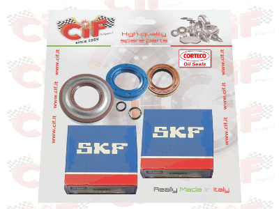 Kit cuscinetti e paraoli revisione albero motore con paraoli CORTECO per APE 50 FL2