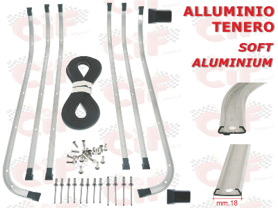 Kit strisce pedana Vespa PX-PE 125/150/20 '98/MY/'11, puntalini chiusi - CIF FERRIGNO