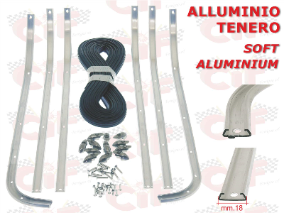 Kit strisce pedana alluminio Vespa 125 GT/GTR/TS, 150 Sprint/Sprint Veloce, 180SS, 180/200 Rally - CIF FERRIGNO