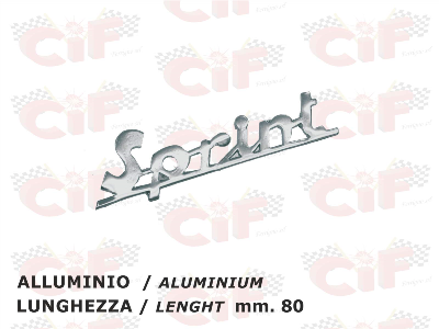 Targhetta "SPRINT" in alluminio anteriore