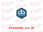 Scudetto piaggio esagonale piccolo 26mm adesivo - Vespa 50 dal 1968, 125 Primavera-ET3, 125 GT-GTR-TS, 150 Sprint Vel., 180-200 Rally