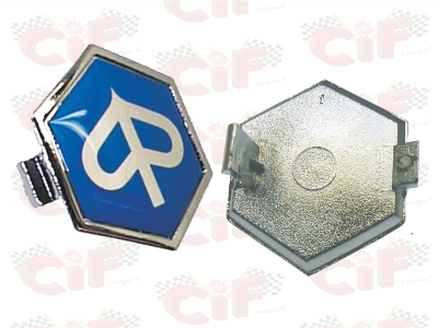 Scudetto "PIAGGIO" esagonale 31 mm resinato ad incastro - Vespa PX-PE-ARCOBALENO