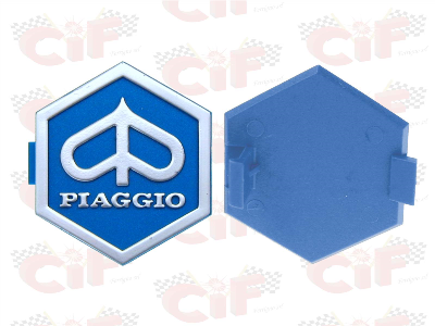 Scudetto "PIAGGIO" esagonale 31 mm ad incastro - Vespa PX-PE-ARCOBALENO