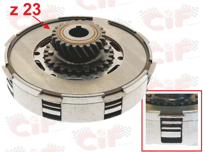Frizione completa 7 molle 5 dischi Z23 Vespa 125 T5, PX 125 150 200, COSA 1, adattabile anche a Vespa 160GS, 180SS, 180/200 Rally