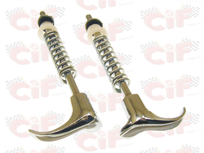 Coppia ganci con molla chiusura cofani Vespa 160GS, 180SS, 180/200 Rally, 125 TS, Vespa PX, 1. Serie