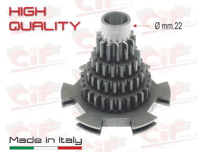 Ingranaggio multiplo Z13-17-22-27 Vespa 150 (1962-->1965), sede cuscinetto 37mm
