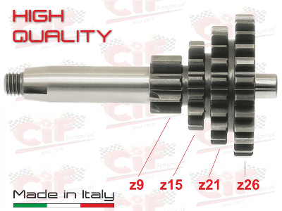 Ingranaggio multiplo cluster cambio 4 marce per APE 50 - Z 9-15-21-26