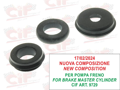 Serie gommini pompa freno (3 pezzi) per APE TM P 602-P 703