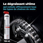 IPONE – Sgrassatore Catena Moto Chain Cleaner – Flacone Spray Multiposizione 750 ml - Efficace contro il Grasso più ostinato - Getto Potente e Preciso senza Schizzi