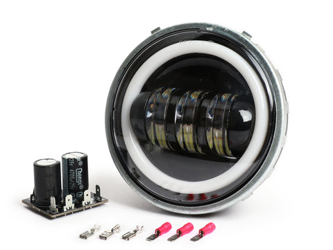 Fanale Faro Anteriore Led per Vespa 50 R L N Evok 6/12V 7000 Lumen COMPLETO