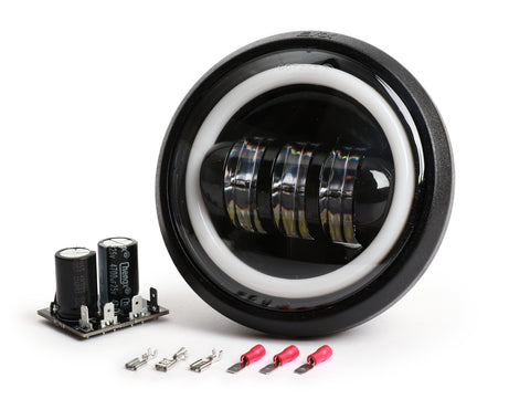 Fanale Faro Anteriore Led per Vespa 50 125 primavera ET3 SS Evok 6/12V 7000 Lumen COMPLETO