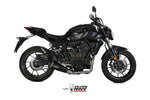 IMPIANTO DI SCARICO COMPLETO ACCIAIO MIVV DELTA RACE NERO BASSO OMOLOGATO PER YAMAHA MT07 2014>2020