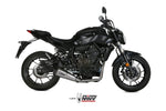 IMPIANTO DI SCARICO COMPLETO IN ACCIAIO MIVV DELTA RACE BASSO OMOLOGATO PER YAMAHA MT07 2014>2020