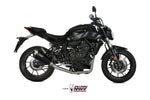 IMPIANTO DI SCARICO COMPLETO IN ACCIAIO MIVV DELTA RACE NERO ALTO OMOLOGATO PER YAMAHA MT07 2014>