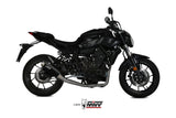 IMPIANTO DI SCARICO COMPLETO IN ACCIAIO NERO MIVV GP PRO ALTO OMOLOGATO PER YAMAHA MT07 2014>2020