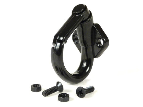 Gancio porta borsa -QUALITÀ OEM- Vespa V50, V90, PV, ET3, PK, PX, T5 125cc, Rally, Sprint, GT, GTR, SS180, GL, Super, GS160, GS 150, VNA, VNB, VBA, VBB - alluminio NERO