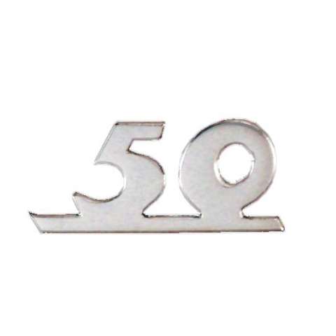 Targhetta scritta fregio "50" per scudo anteriore Vespa 50 Special 3 marce