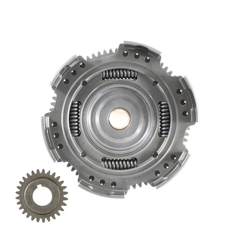 Rapporti 27-69 denti dritti EVOK Iron Clutch MULTISPRING con cestello rdp in alluminio e parastrappi rinforzato per Vespa 50, 90, 125 ET3 Primavera, PK