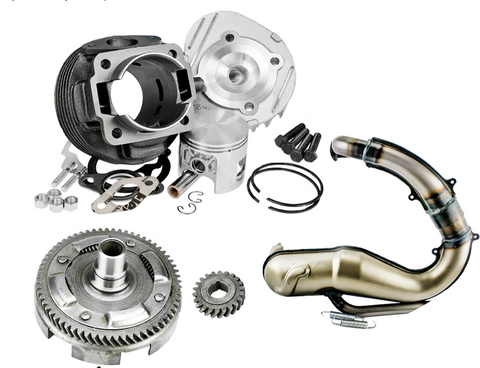 KIT GRUPPO TERMICO 102 CC DM 55 POLINI CAMPANA MARMITTA PER VESPA 50 SPECIAL R L