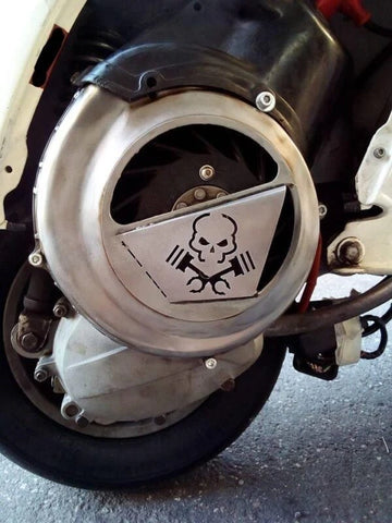 Coprivolano copriventola "TESCHIO" satinato con presa d'aria per Vespa 50,90,125