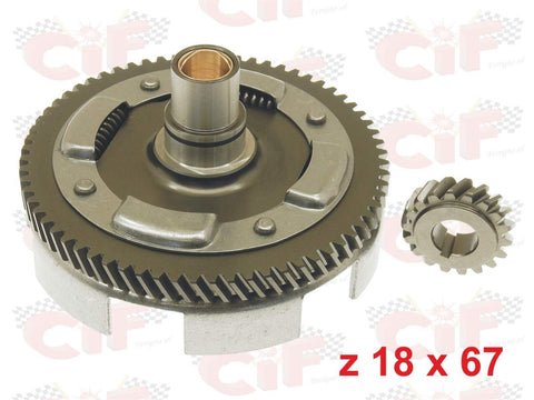 Campana rapporti primaria denti elicoidali CIF Z:18x67 - con parastrappi