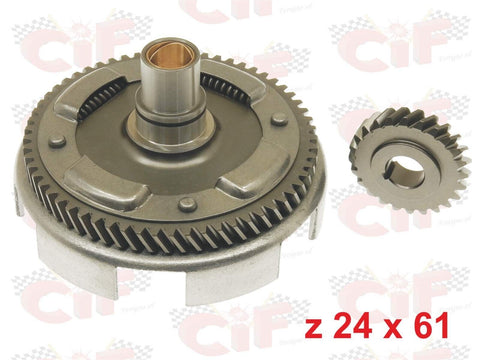CAMPANA TRASMISSIONE Z 24x61 DENTI ELICOIDALI CON PARASTRAPPO CIF