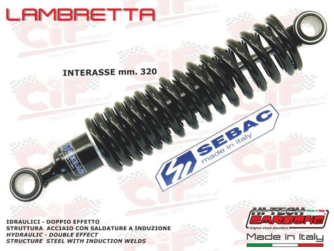 AMMORTIZZATORE POSTERIORE CARBONE VERSIONE ORIGINALE PER LAMBRETTA LI 2 SERIE