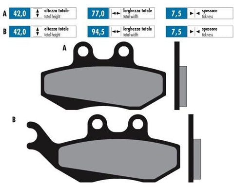 174.0017 POLINI COPPIA PASTIGLIE FRENO PIAGGIO VESPA GTS ie GT 125 200 250 CC