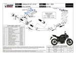 IMPIANTO DI SCARICO COMPLETO IN ACCIAIO NERO MIVV GP PRO ALTO OMOLOGATO PER YAMAHA MT07 2014>2020