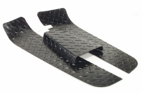 Set pedane in alluminio MANDORLATO "diamantato" SIP per Vespa PX80-200, '98, MY, '11, T5 NERO