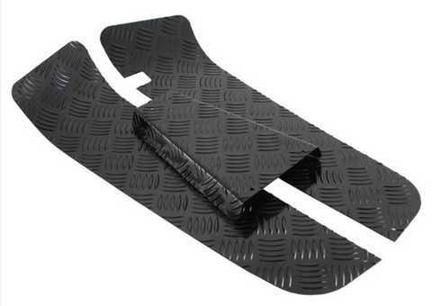 Set pedane in alluminio MANDORLATO SIP per Vespa PX80-200, '98, MY, '11, T5 NERO