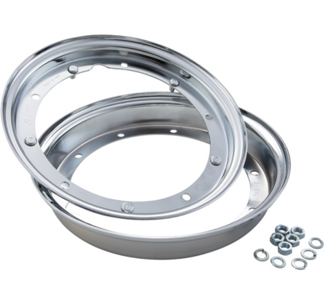 Cerchio in acciaio 2.10-10 scomponibile CROMATO SIP Vespa 50 Special, 125 ET3 Primavera, Sprint, GT, GL, TS, Rally, PX, PK, T5