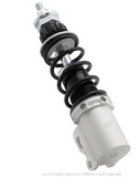 Ammortizzatore SIP PERFORMANCE 2.0 anteriore per Vespa PK 50-125 XL, corpo: argento OPACO, molla: nera, precarico molla regolabile, alluminio, l=185 mm